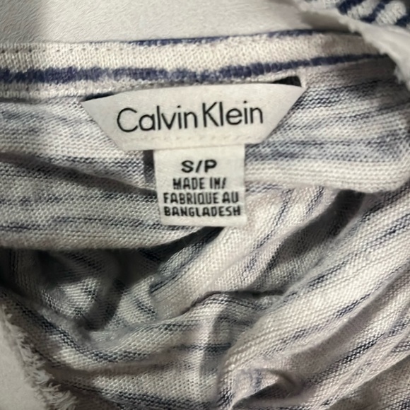 Calvin Klein Navy and White Striped Short Sleeve Top - Picture 7 of 7